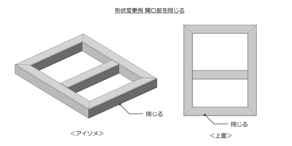 形状変更例 開口部を閉じる