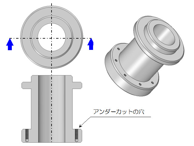 アンダーカットの穴